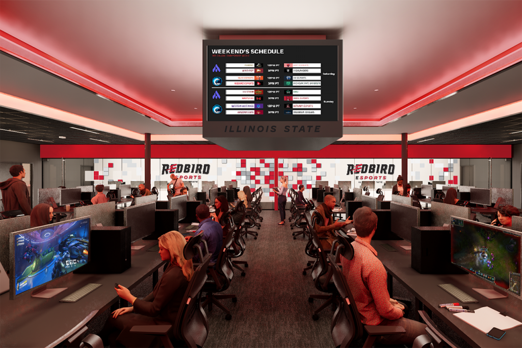 A rendering of the inside of the new esports gaming complex