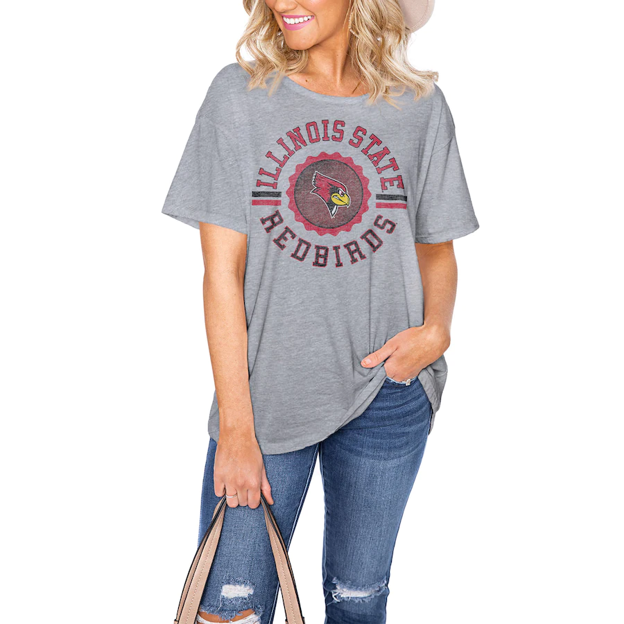 Grey Illinois State Redbirds t-shirt featured on a model