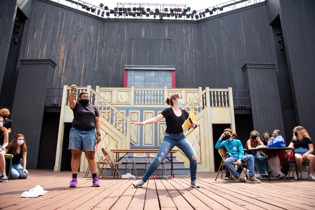Students from the Shakespeare's Players 2021 Youth camp perform scenes on the Ewing Stage