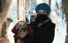 Dr. Janice Jayes and her dog Sputnik in a cave monastery ın Nıgde