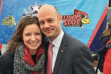Aaron Leetch with his wife, Lindsay