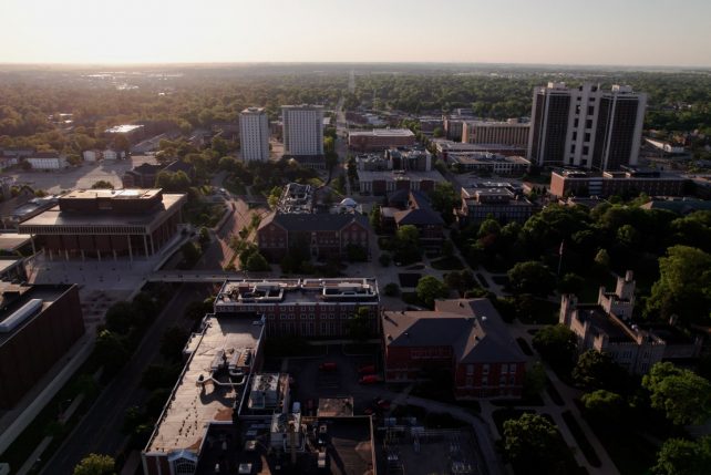 Overhead view of Illinois State's campus