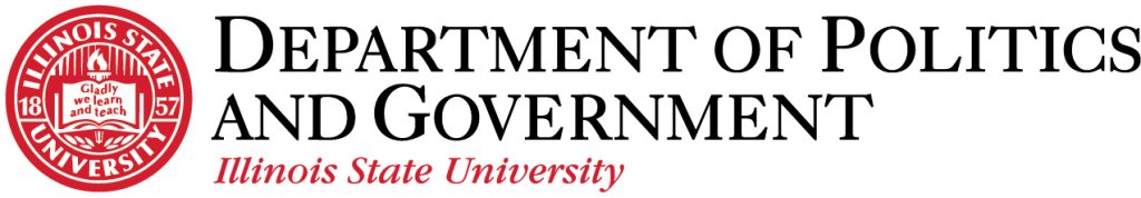 Illinois State Universuty seal with the words Department of of Politics and Government