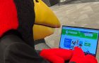 Reggie Redbird using GoinGlobal from his laptop