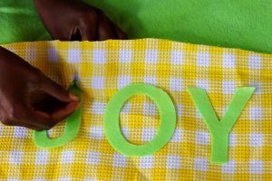 Banner with word "Joy"