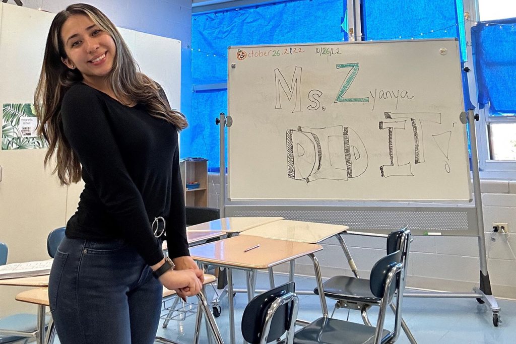 New CPS teacher in her classroom