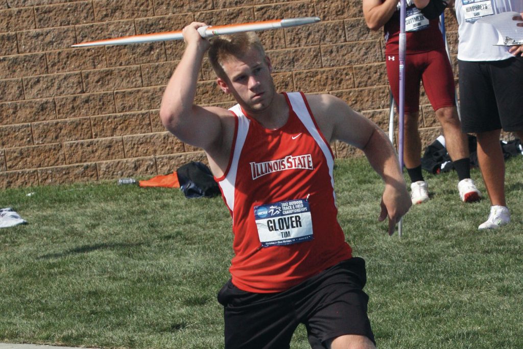 photo of Tim Glover throwing the javelin