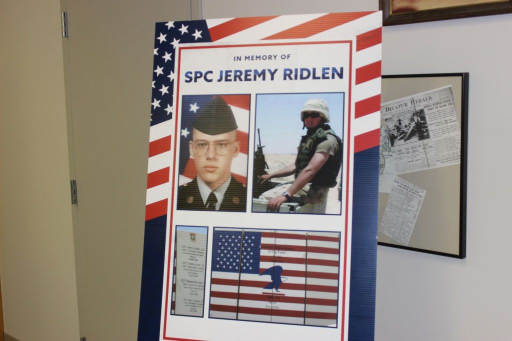 A poster honoring Jeremy Ridlen