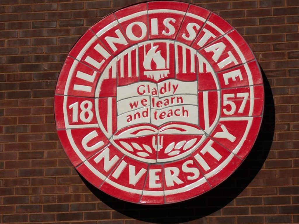 Illinois State University seal with the words: Illinois State University, 1857