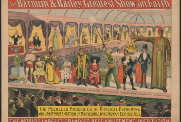 A poster excerpt showing circus performers presented onstage as part of The Barnum & Bailey Show, circa 1899. (Image/Library of Congress Prints and Photographs Division Washington, D.C.)