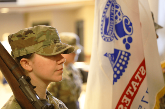 Female cadet in Color Guard