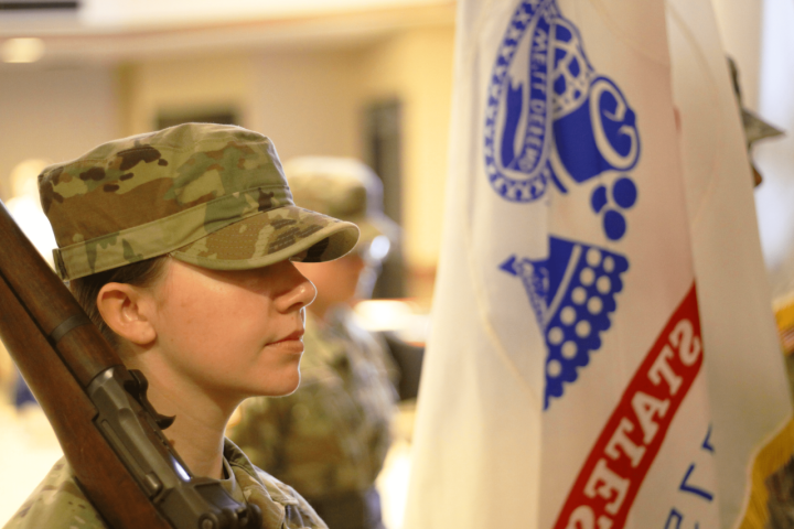 Female cadet in Color Guard