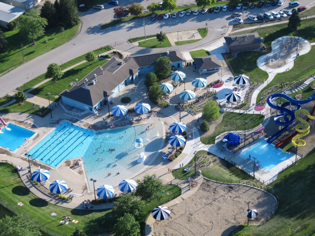 Overhead view of the Fairview Family Aquatic Center