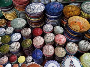 colorful bowls with Mediterranean patterns and colors