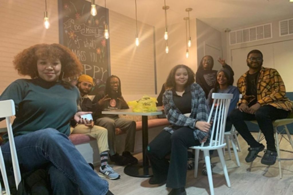 The Black Communication Association meets at the Flats at ISU in February 2023.
