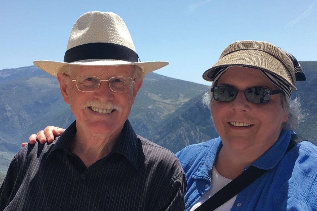 Husband and wife Willard and Anita Bohn vacationing in Delphi, Greece.
