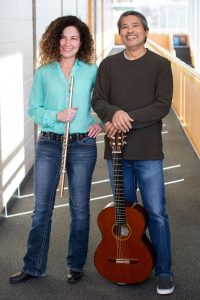 Image of Kimberly McCoul Risinger (flute) and Angelo Favis (guitar).