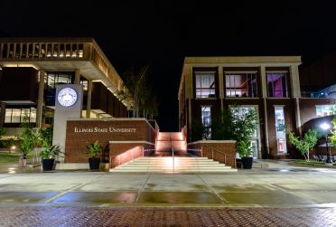 Exterior of the Bone Student Center at night