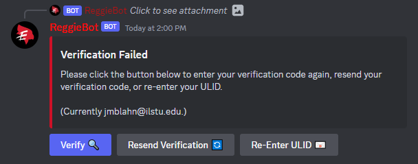 Discord Verification failed output