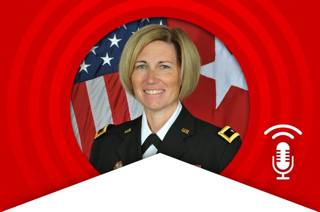 Retired Brigadier General Michelle Letcher, an alum of the Department of Military Science.