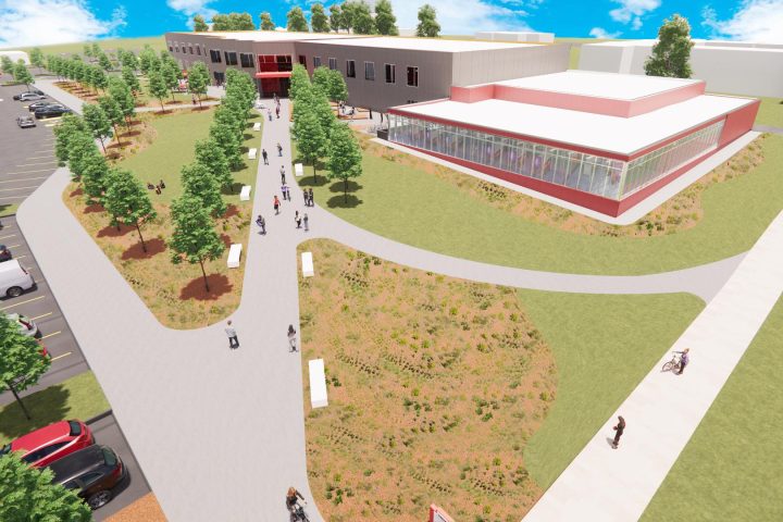 Artist rendering of the exterior of the College of Engineering Complex