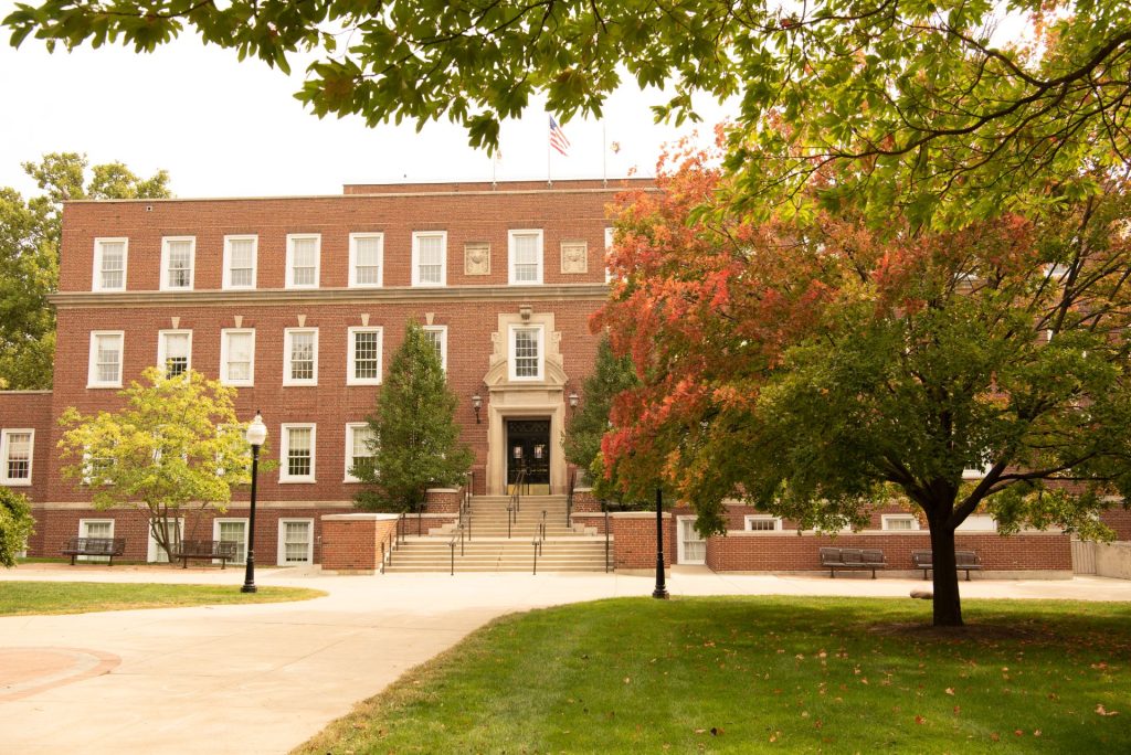 Photograph of exterior of Hovey Hall