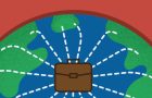 graphic of a globe with a suitcase