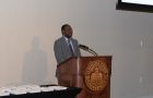 President Tarhule speaking at the ORGS Research Awards Event