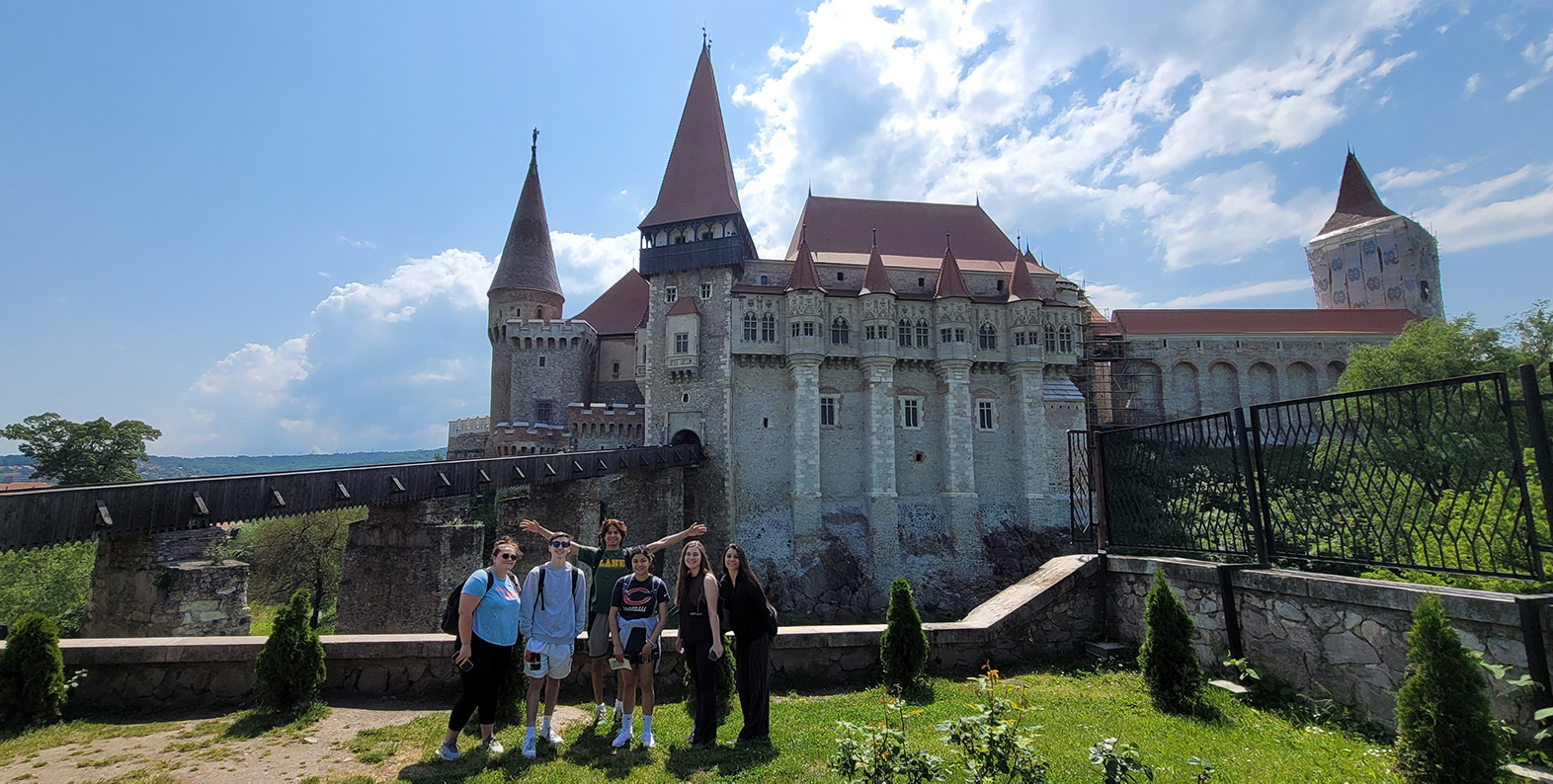College of Business Management students pictured in Romania.