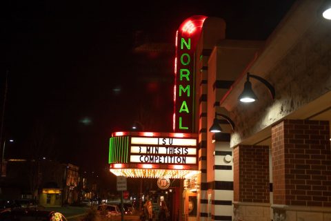 Marquee sign at Normal Theater in Uptown Normal