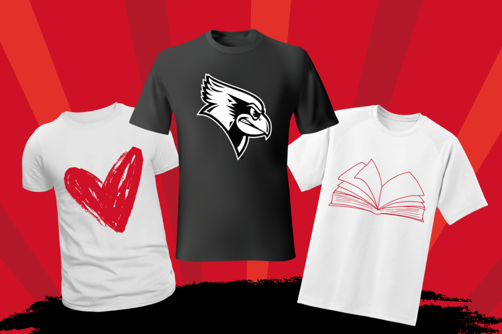 Graphic with three t-shirt designs to promote the competition.