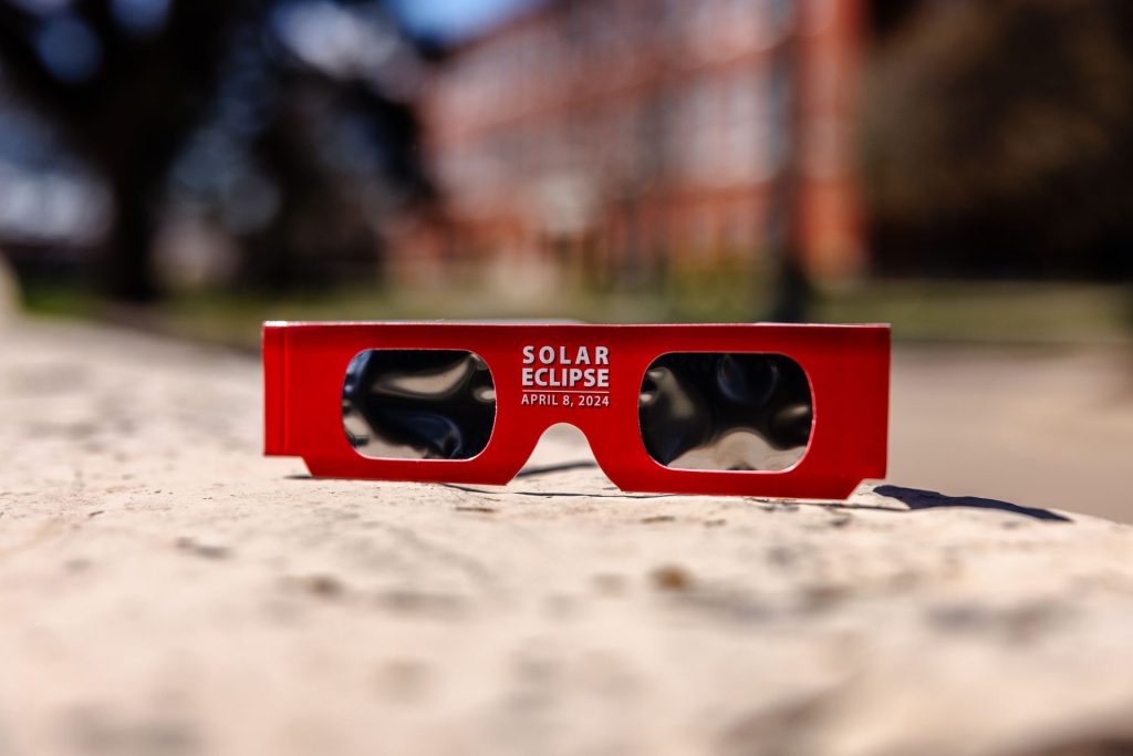a pair of solar eclipse glasses