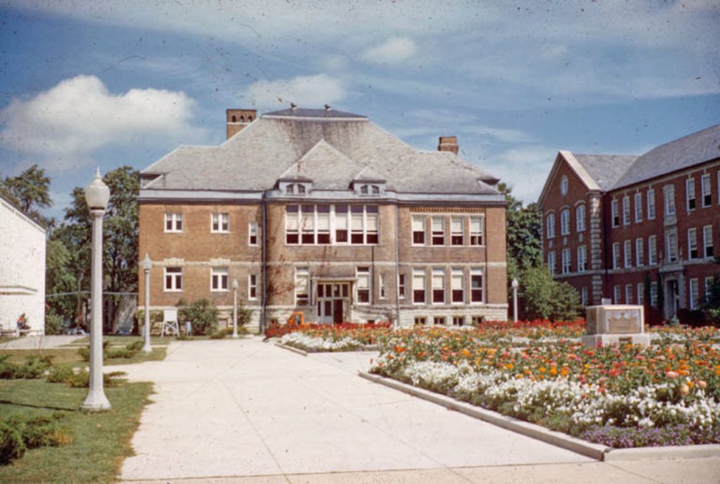 A color photo of North Hall in 1959.