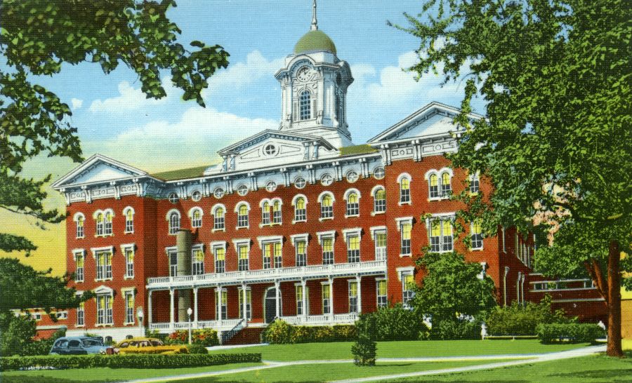 Postcard featuring an illustration of Old Main