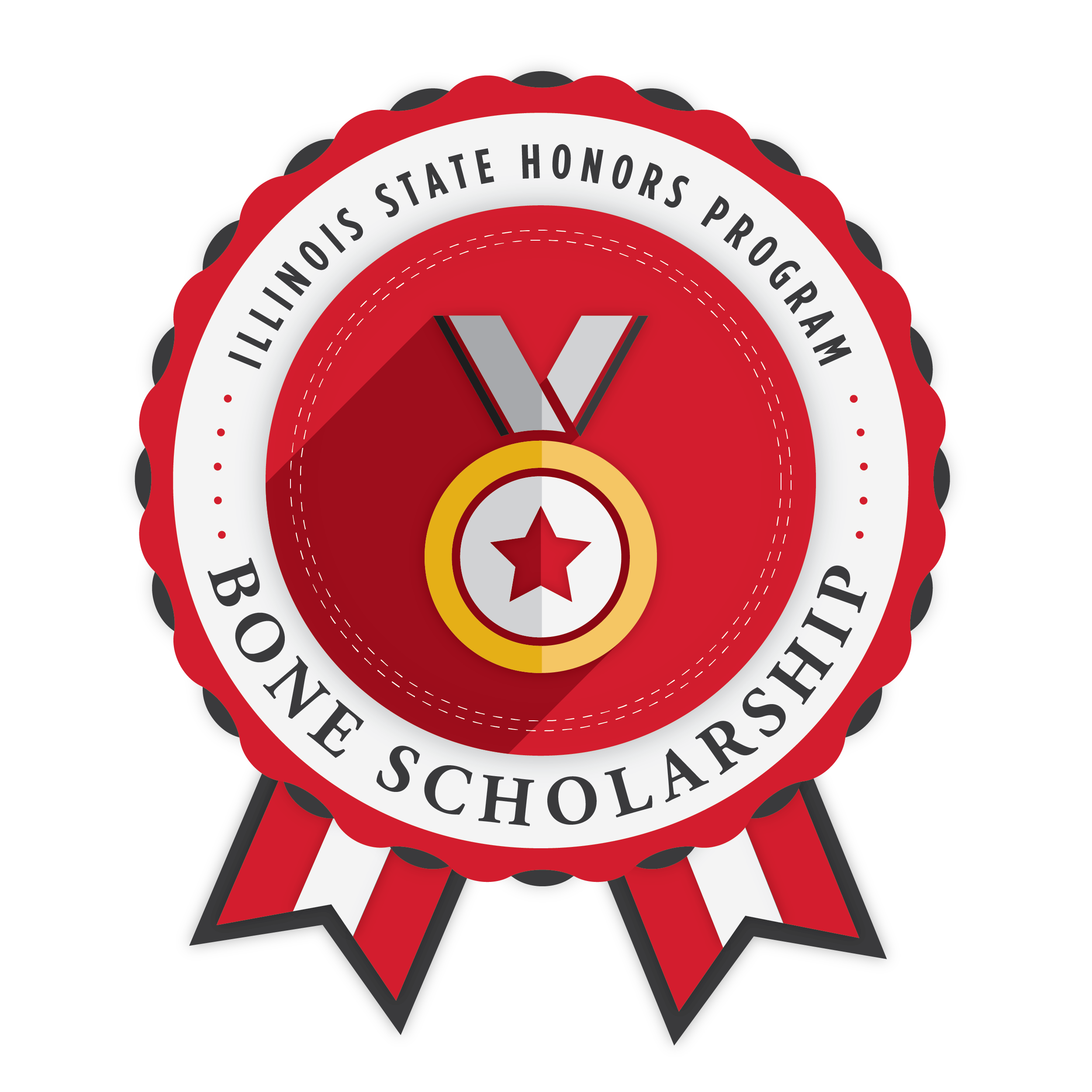 Badge for the Bone Scholarship, with the words Illinois State Honors Program.
