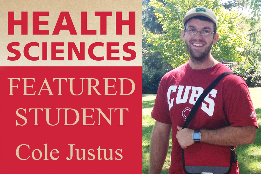 Picture of Cole Justus with text Health Sciences Featured Student