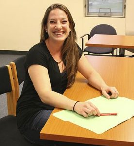 Lauren Troxtel at a desk