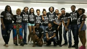 image of students form the Black Student Union board 