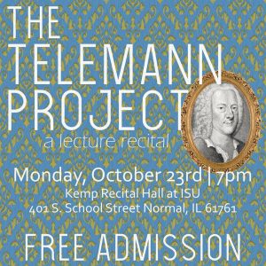 Poster for The Telemann Project, with image of Telemann.