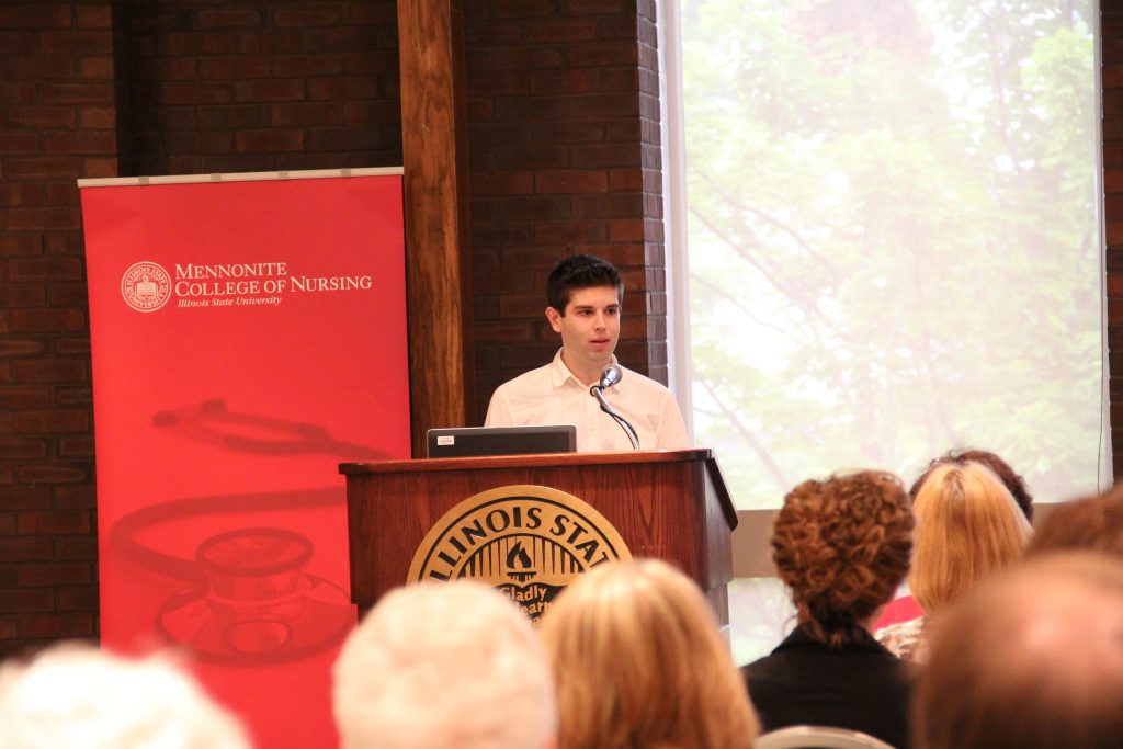 Michael Gnidovec speaks at MCN's Summer Grad Reception, 2013 . 