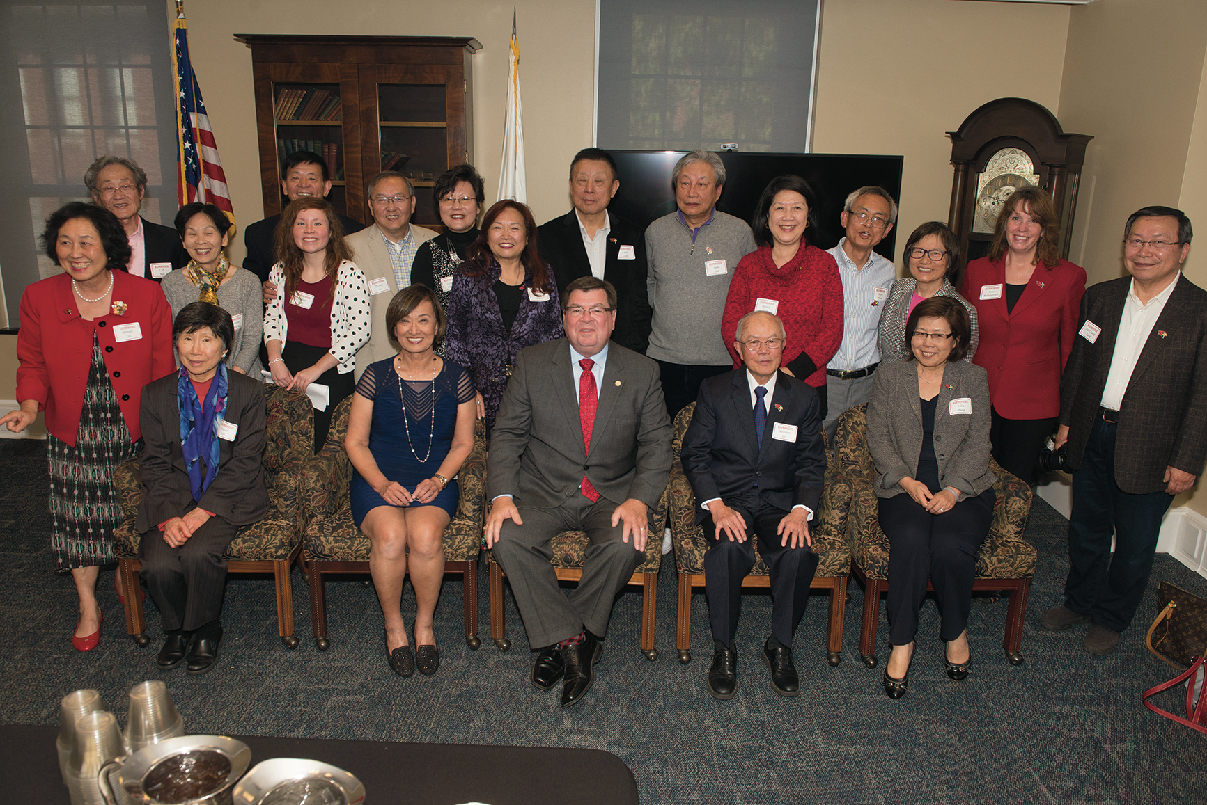It was a joyful occasion when nearly two dozen alumni from Taiwan had the opportunity to meet with President Larry Dietz last fall. The group posed for a photo with the president in Hovey Hall.