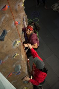ISU students tried adaptive climbing during Adaptapalooza.