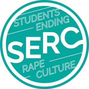 Logo of the group Students Ending Rape Culture, with the letters S, E, R, C on it. 