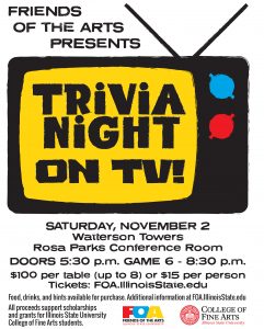 Flyer for Friends of the Arts Trivia Night