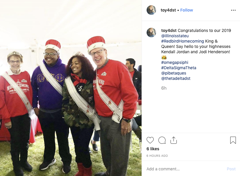 Instagram post of the Homecoming King and Queen.