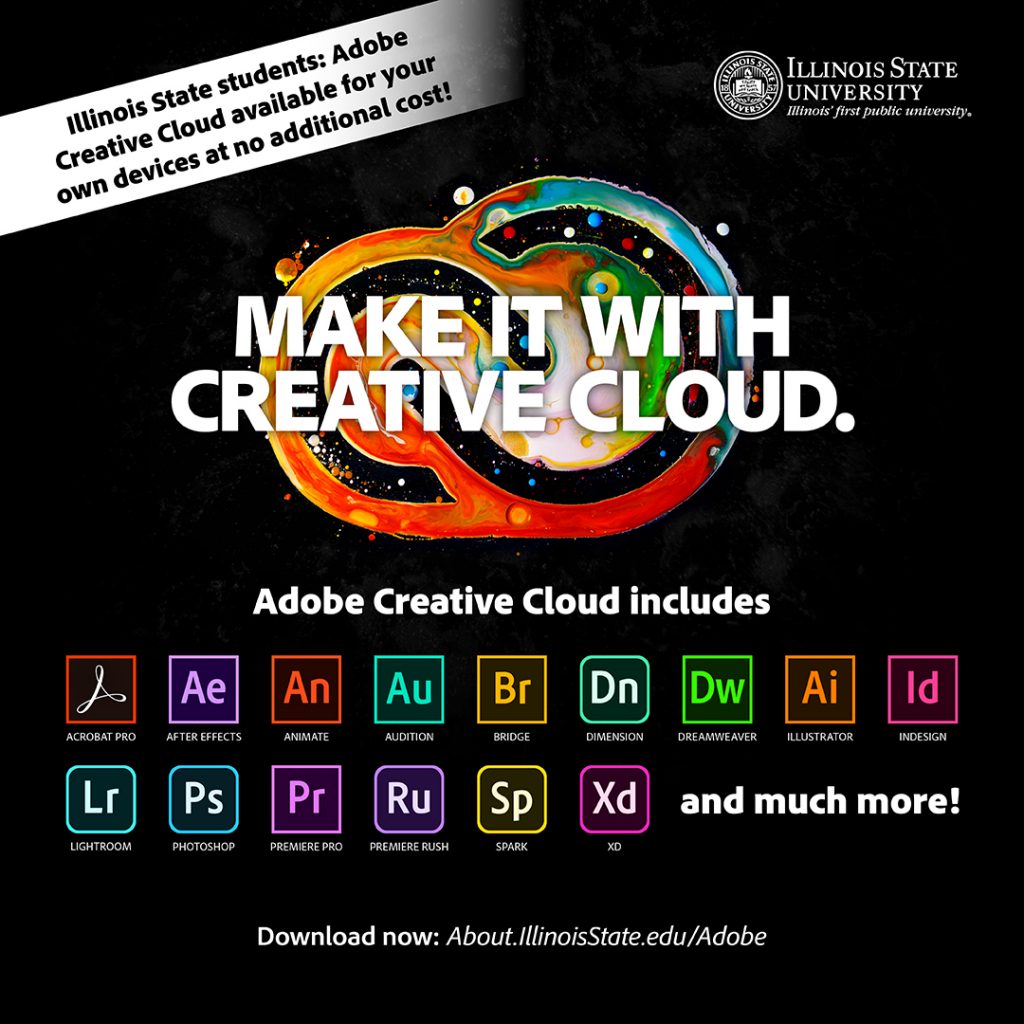 logos of Adobe Creative Cloud with the words Make it with Creative Cloud