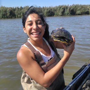 Biology doctoral candidate Rosario Marroquin-Flores in the field.