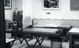 a room with a lithography press