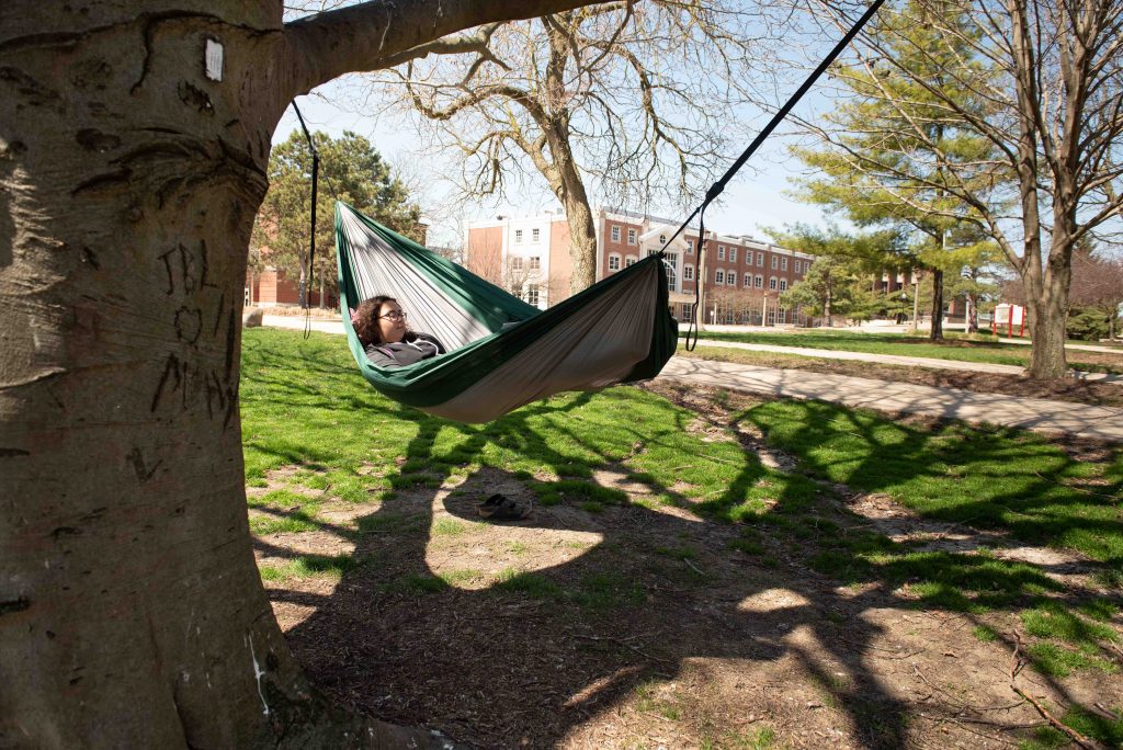 Woman on a hammock